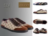 homme gucci cuir shoes lattice brown